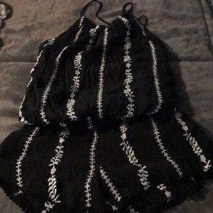 NWOT Black and White Shorts Romper Forever 21